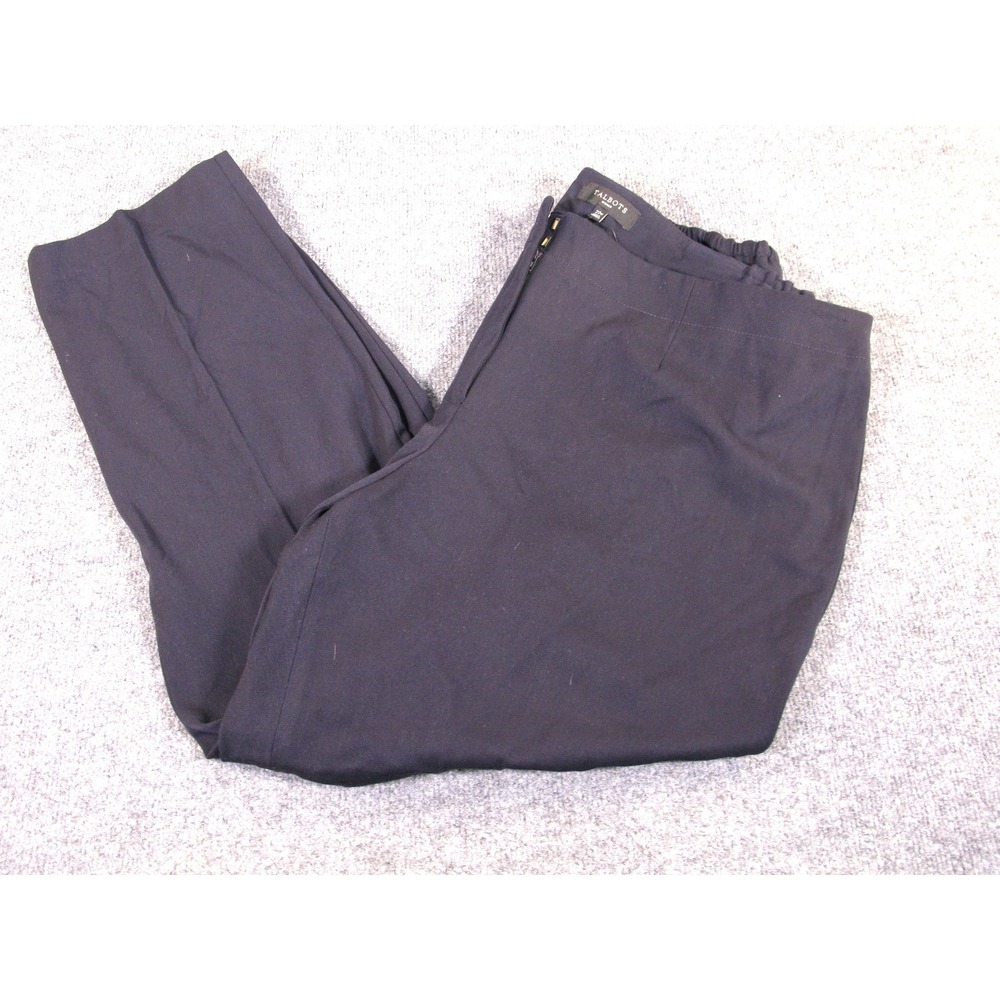 Talbots Woman Blue Straight Leg Trousers Elastic Back Pants Size 22W‎ NWT 2237